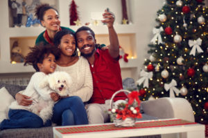 african american family, christmas time, understand how to stay connected as a family during the holidays, happy smiling family